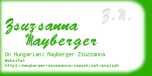 zsuzsanna mayberger business card